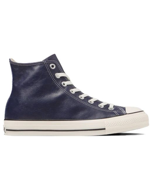 Converse Blue All Star Olive Green Leather High Top