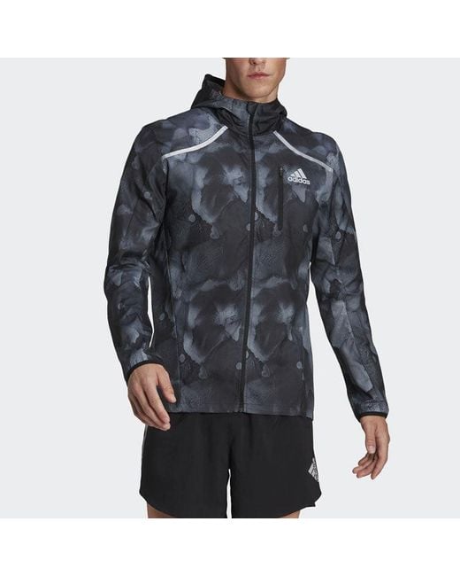 Adidas Blue Marathon Fast Graphic Jacket for men