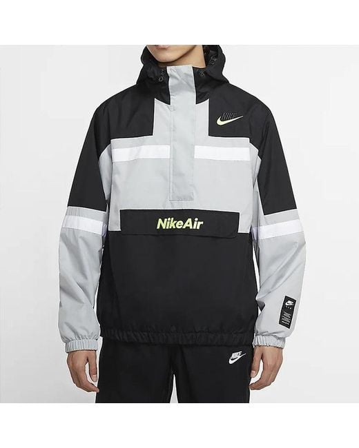 Nike Gray Air Half Zipper Splicing Woven Sports Jacket for men