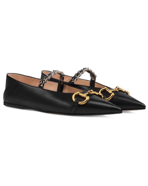 Gucci Black (Wmns) Ballet Flat With Horsebit Leather
