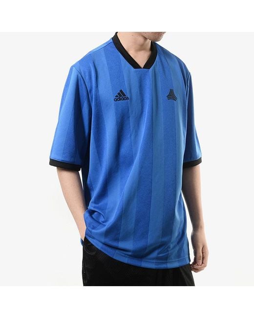 Adidas Blue Soccer/Football Sports Round Neck Short Sleeve Jersey for men