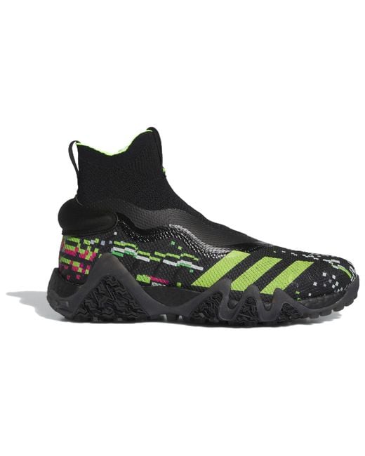 Adidas Black Codechaos Laceless Primeknit Boost Lucid Lemon' for men