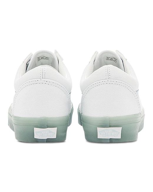 Vans White Old Skool Side Stripe Lightweight Wear-Resistant Low Top Casual Skate Shoes for men
