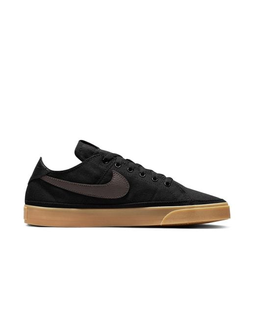 Nike Black Court Legacy Canvas Gum' for men
