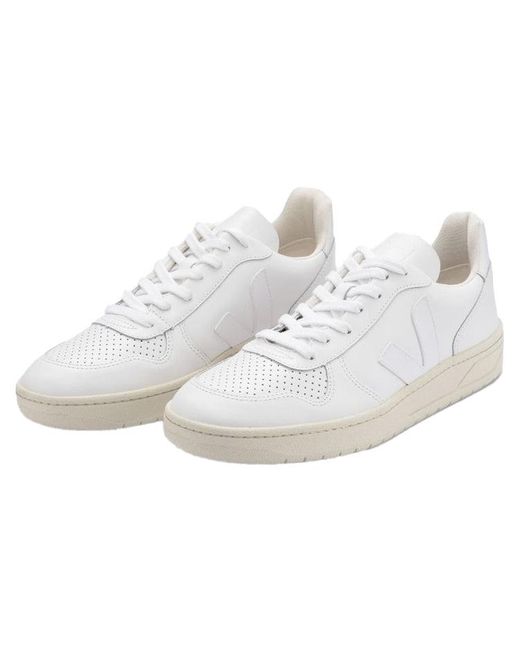 Veja White V-10 Leather Lace-Up 'Extra'