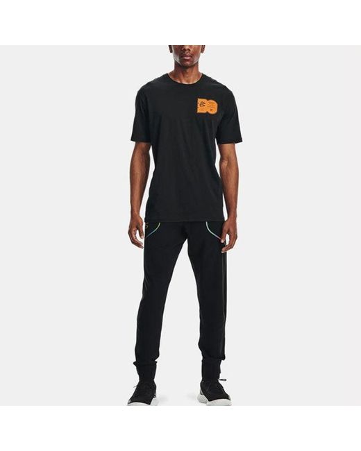 Under Armour Black Curry Athleisure Casual Sports Short Sleeve for men
