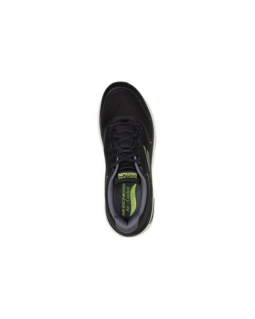 Skechers Black Go Run Max Cushioning Arch Fit Lime' for men