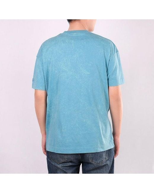 Nike Blue Training Athleisure Casual Sports Breathable Alphabet Round Neck Short Sleeve Lake for men