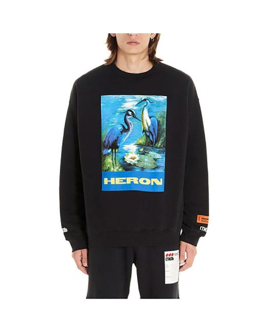 Heron Preston Blue Heron Crew Sweatshirt for men
