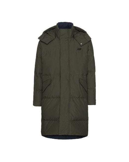 New Balance Green Two Sides Long Puffer Jacket for men