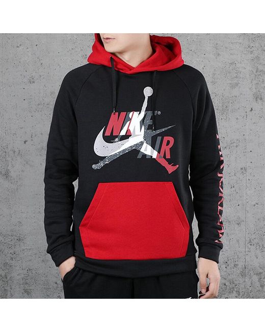 Nike Red Jumpman Classics Contrast Color Stitching Casual Sports for men