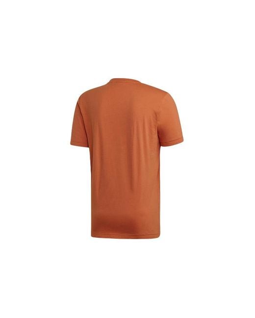 Adidas Orange Mh Bos Tee Gym Training Sports Round Neck Short Sleeve Khaki for men