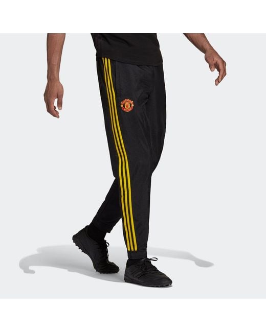 Adidas Blue Mufc Icon Wo Pn Contrasting Colors Soccer/Football Bundle Feet Sports Pants for men