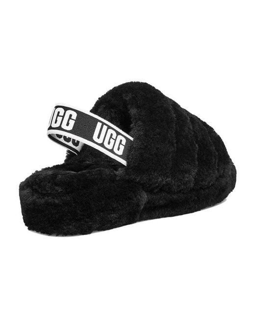 Ugg Black (Wmns) Fluff Yeah Slide Thick Sole Slipper