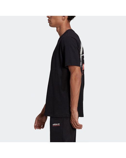 Adidas Black Adventure Mountain Spray Tee for men