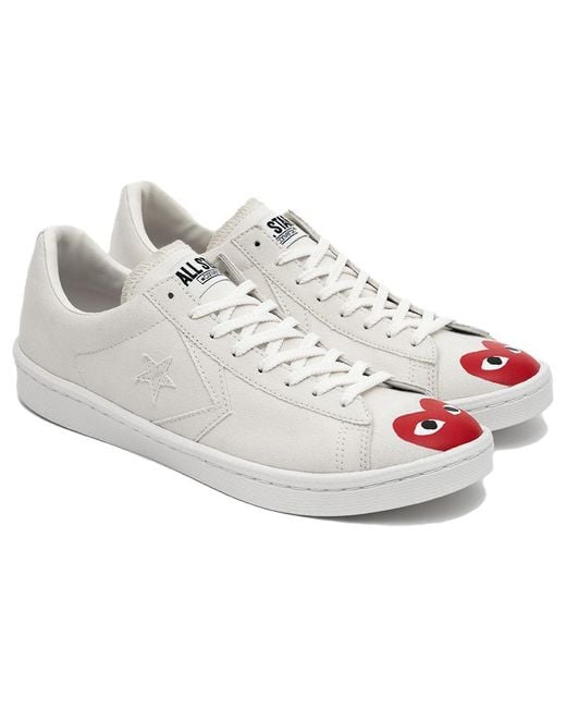 Converse White X Comme Des Garcons Play Pro Leather for men