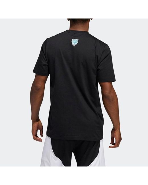 Adidas Black X Crayola Crossover Subject Printing Basketball Sports Short Sleeve for men