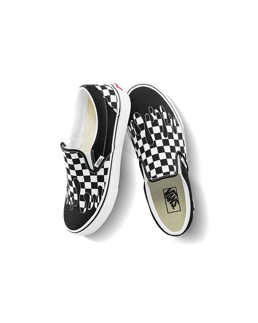 Vans Black Classic Slip-On 'Paint Drip Checkerboard' for men