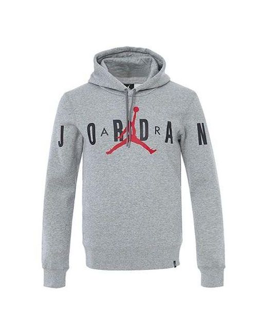 Nike Gray Knit Logo Fleece Lined Hooded Pullover Hoodie Asia Sizing for men
