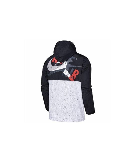 Nike Blue As J Jm Clscs Windwear Jkt Colorblock Hooded Jacket for men