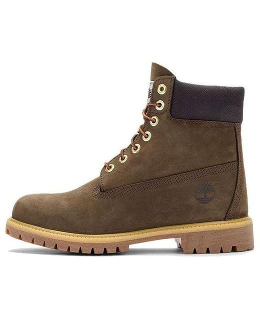 Timberland Brown Premium 6 Inch Waterproof Boots 'Dark Nubuck' for men