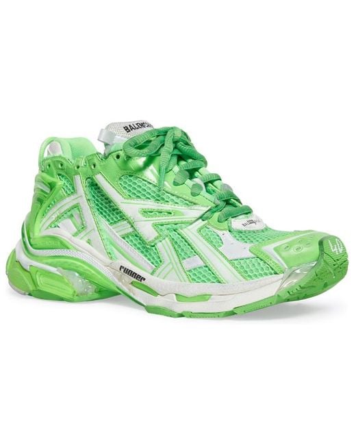 Balenciaga Green Runner Sneakers Fluo Mesh And Nylon' for men