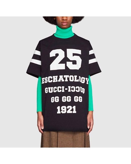Gucci Black Ss21 1921 Series Alphabet Printing Casual Short Sleeve for men