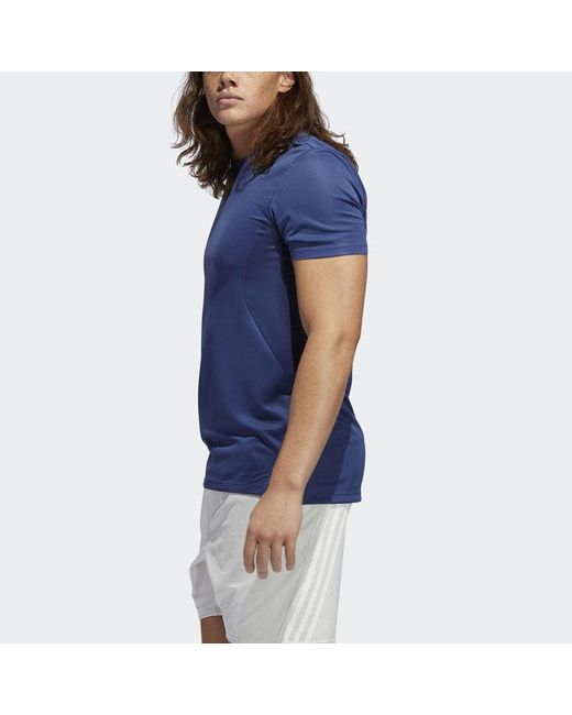 Adidas Blue Trg Tee H.Rdy Sports Gym Training Round Neck Short Sleeve for men