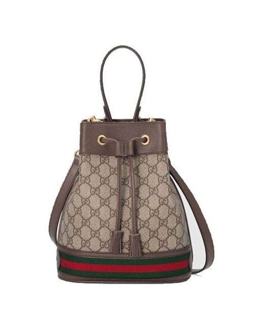 Gucci Brown Small Ophidia Bucket Bag