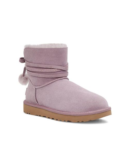 Ugg Purple (Wmns) Mini Bailey Bow Pom 'Taupe'