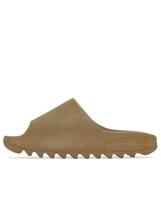 Adidas Brown Yeezy Slide 'Ochre' for men