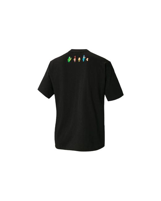 Adidas Black Originals X Melting Sadness Crossover Funny Logo Printing Round Neck Short Sleeve T-Shirt for men