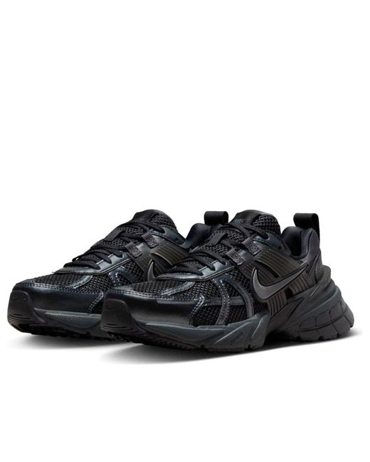Nike Black V2K Run Shoes With Reflective Accents