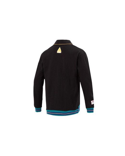 PUMA Black Team Badge V-Neck Jacket for men