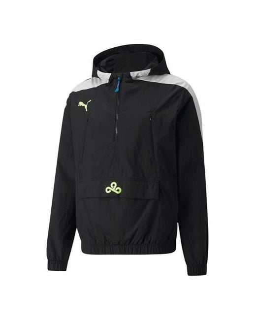 PUMA Black Cloud9 Woven Half Zip Jacket for men