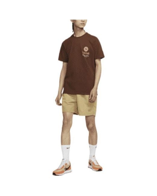 Nike Natural Nai-Ke Cha Nai-Ke Cha Series Solid Color Breathable Lacing Straight Shorts Apricot for men