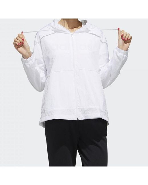 Adidas Blue (Wmns) Neo Printing Hooded Jacket
