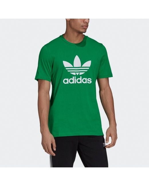 Adidas Green Adicolor Classics Trefoil T-shirt for men