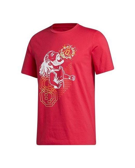 Adidas Red Rose Social Basketball Short Sleeve for men