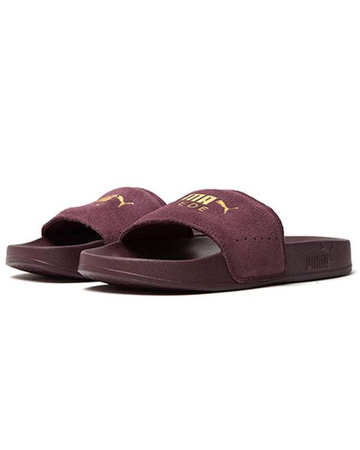 PUMA Brown Leadcat Suede Slide 'Vineyard Wine' for men