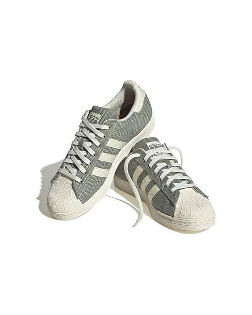Adidas Gray Originals Superstar Shoes Cream' for men