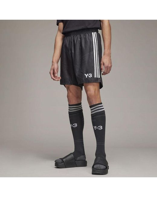 Adidas Black X Y-3 Crossover Real Madrid Stripe Logo Breathable Sports Training Shorts for men