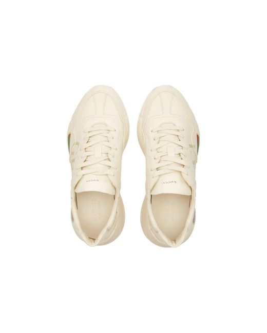 Gucci White Rhython Leather Sneaker 'Logo' for men