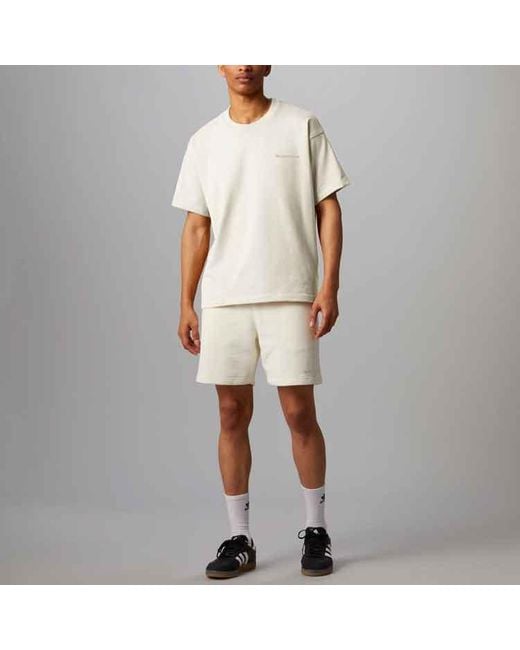 Adidas Originals X Pharrell Williams Crossover Casual Breathable Sports Solid Color Short Sleeve Jade White T-shirt for men