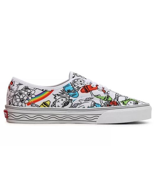 Vans Crayola X Authentic Low Top Fashion Casual Skate Shoes White Black  Graffiti in Blue | Lyst