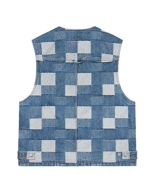 Supreme Blue Patched Denim Vest for men