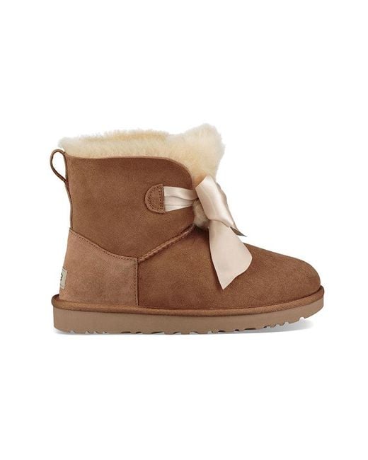 Ugg Brown (Wmns) Gita Bow Mini Fleece Lined