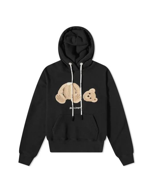 Palm Angels Black Kill The Bear Popover Hoodie for men