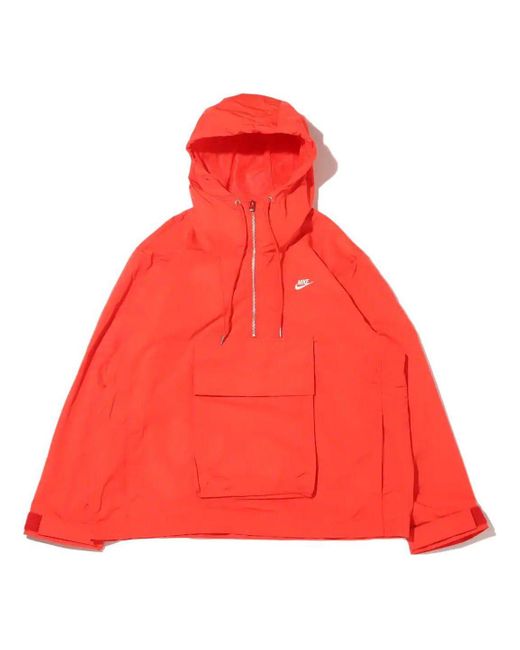 Nike Sportswear Circa Logo Solid Color Waterproof Hooded Jacket Light Deep Red for men