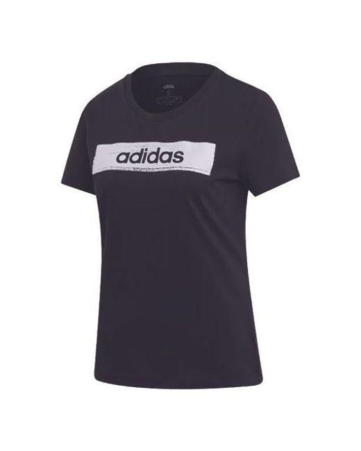 Adidas Blue (Wmns) Training Round Neck Pullover Short Sleeve